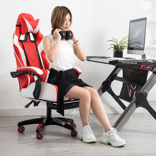 Chaise de jeu de bureau à prix usine Chaise de jeu PC avec repose-pieds